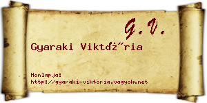 Gyaraki Viktória névjegykártya